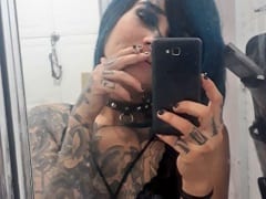 Juh Ink Tattooed Beautiful and Too Hot Masturbated at Home and Showed Her Pussy on All Fours in Home Video