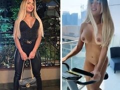 Bitch hot as fuck training on the bike naked