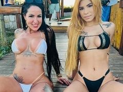 18-year-old Blonde and Brunette fucking in delicious lesbian sex