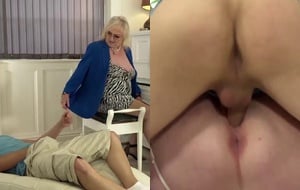Mature granny eagerly begging for a creampie after intense fucking