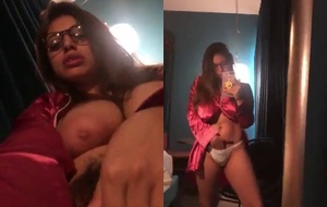Busty young babe secretly fingering her dripping pussy while moaning softly to avoid getting caught
