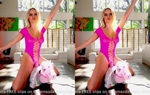 Curvaceous blonde bouncing wildly on a powerful sex machine until she screams in ecstasy