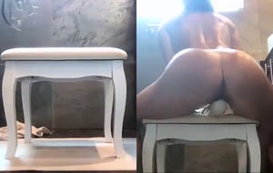 Seductive brunette taking thick cock deep in her ass while fingering herself in the steamy bathroom