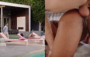 Busty brunette actress seduces her agent for a wild anal session in the office