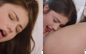 Curvy brunette experiencing intense pleasure as she rides thick cock in a passionate encounter