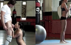 Curvy brunette moaning loudly while taking a thick cock deep inside her wet pussy
