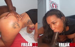 Curvy temptress with a big booty rides hard and moans loudly until climax